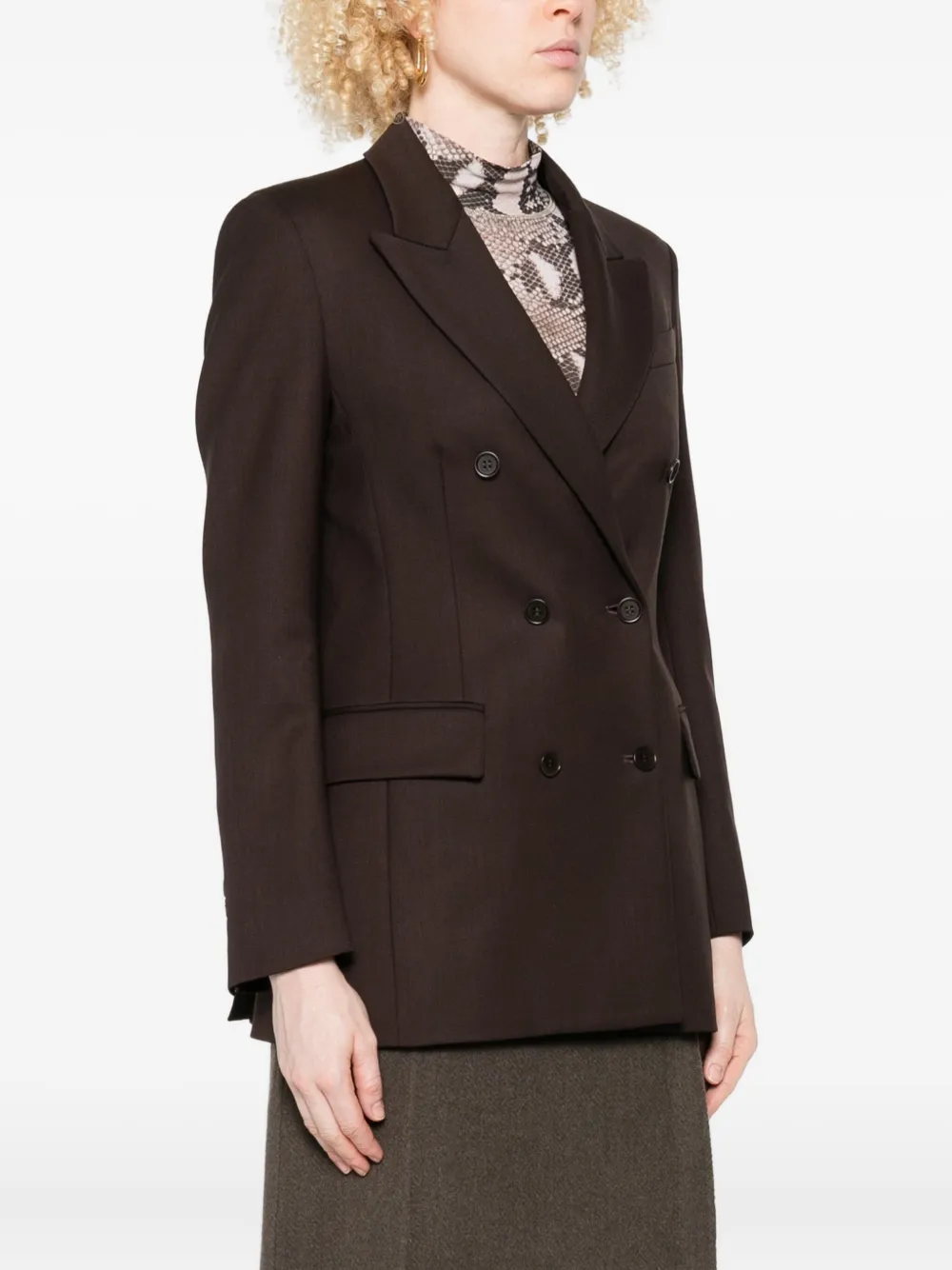 P.a.r.o.s.h Peaked Double-breasted Blazer In Brown