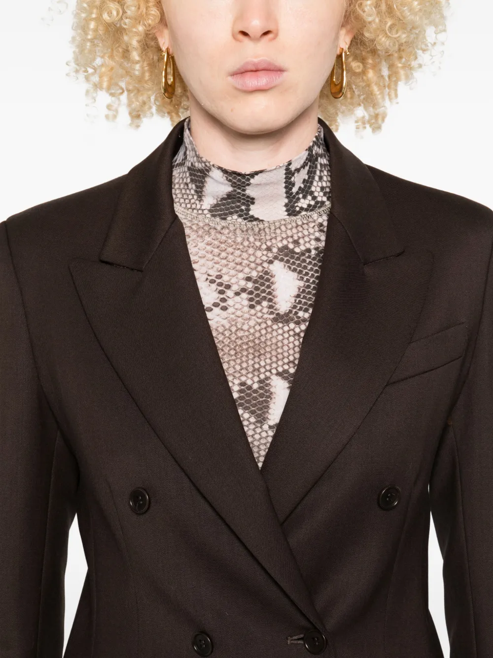 P.a.r.o.s.h Peaked Double-breasted Blazer In Brown
