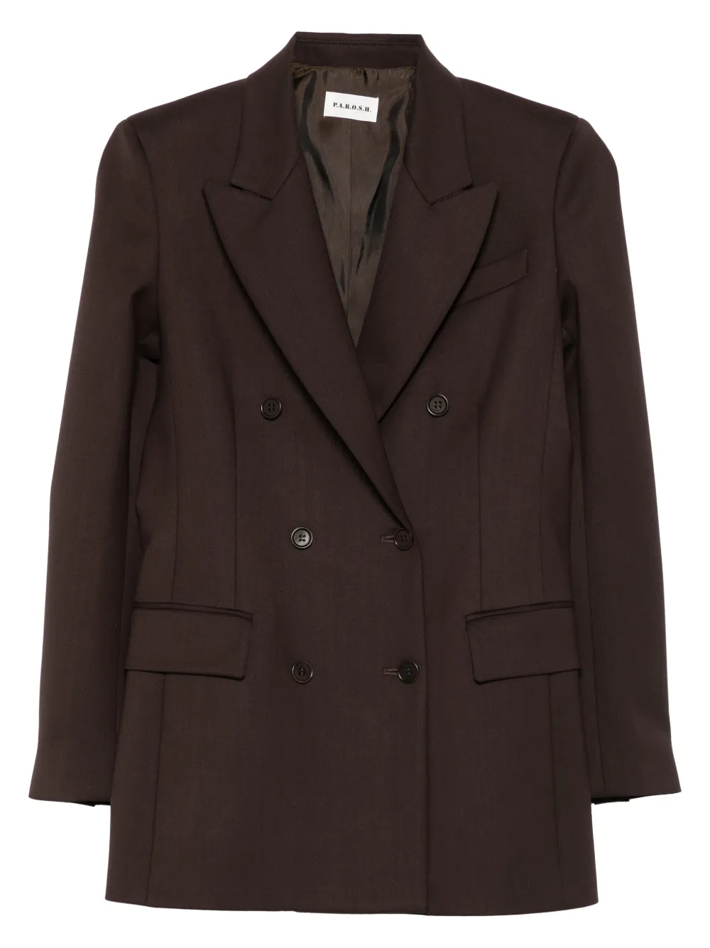 P.a.r.o.s.h Peaked Double-breasted Blazer In Brown