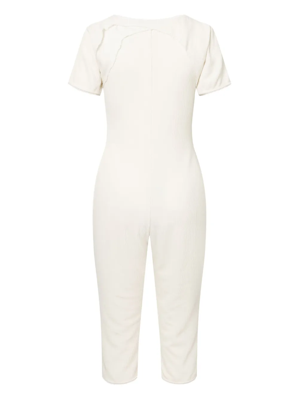 Elena Velez Y6 Long Johns ribbed-knit jumpsuit - Wit