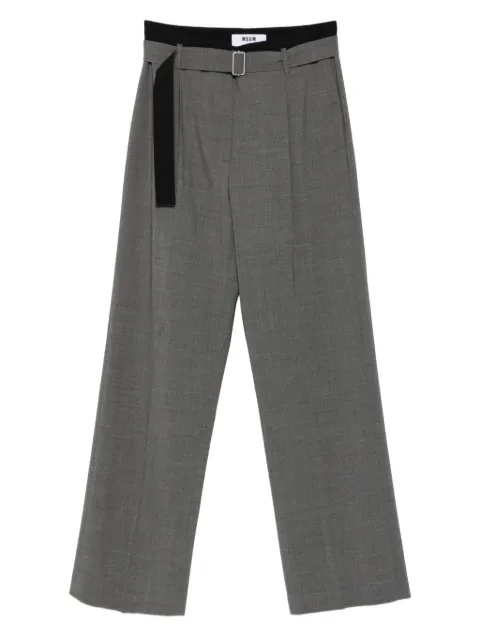 MSGM belted pleated trousers