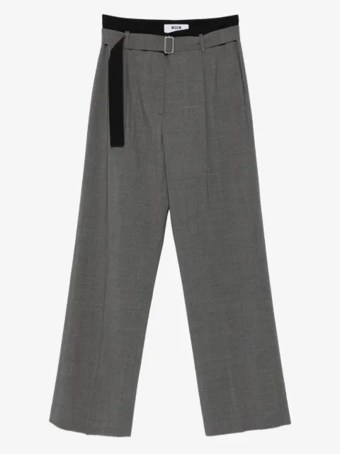 MSGM belted pleated trousers