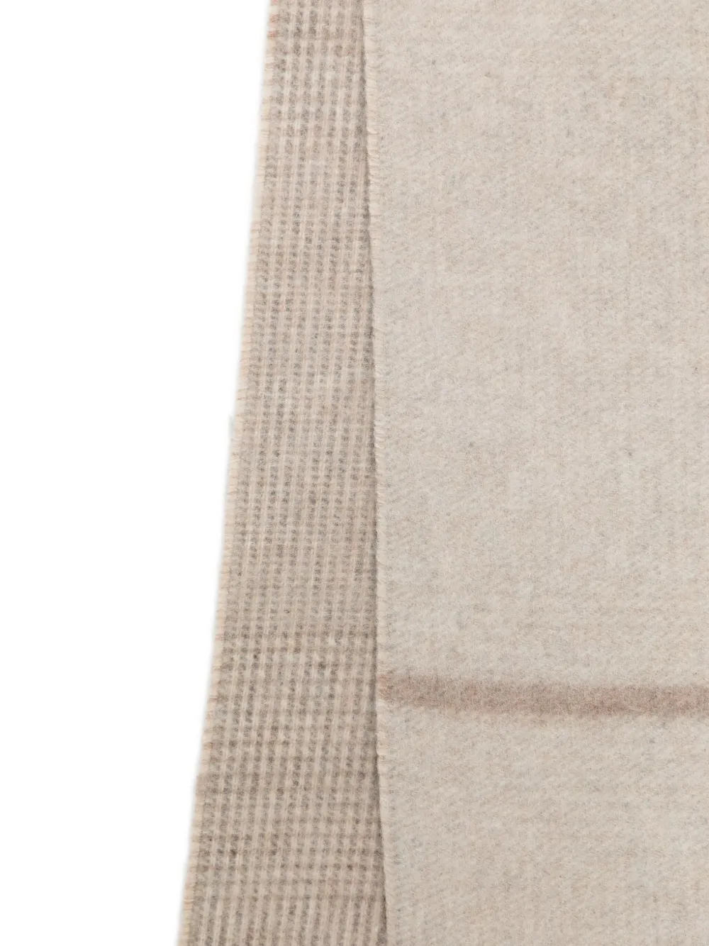 The Bridge Checked Fringed Scarf In Neutral