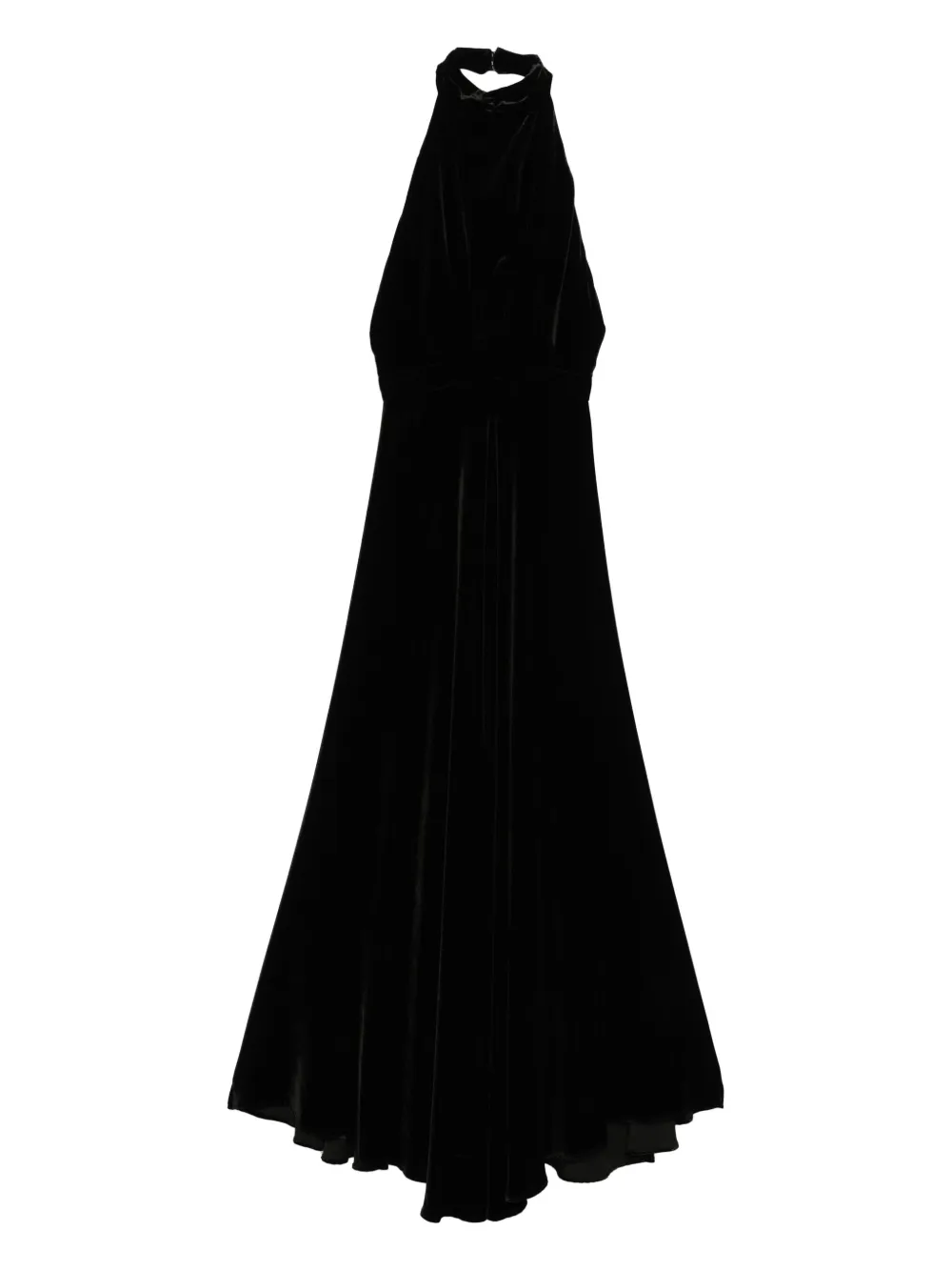 Raquel Diniz halterneck velvet dress | Black | Image 1