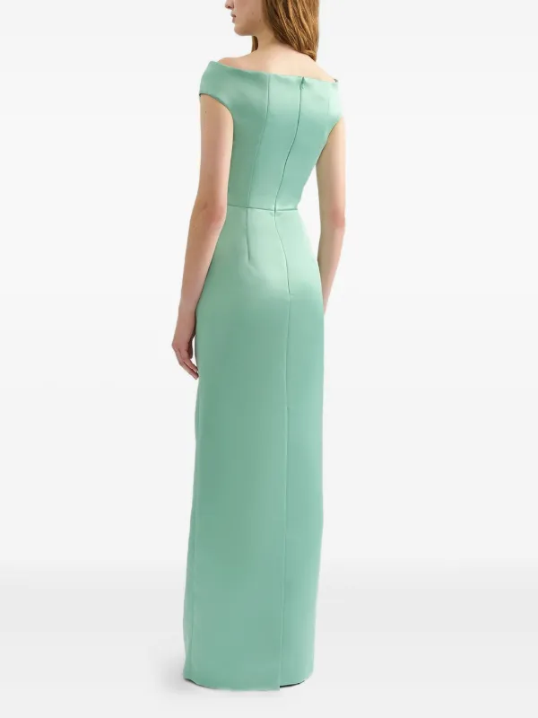 ERDEM Embellished Satin Maxi Dress | Green | FARFETCH