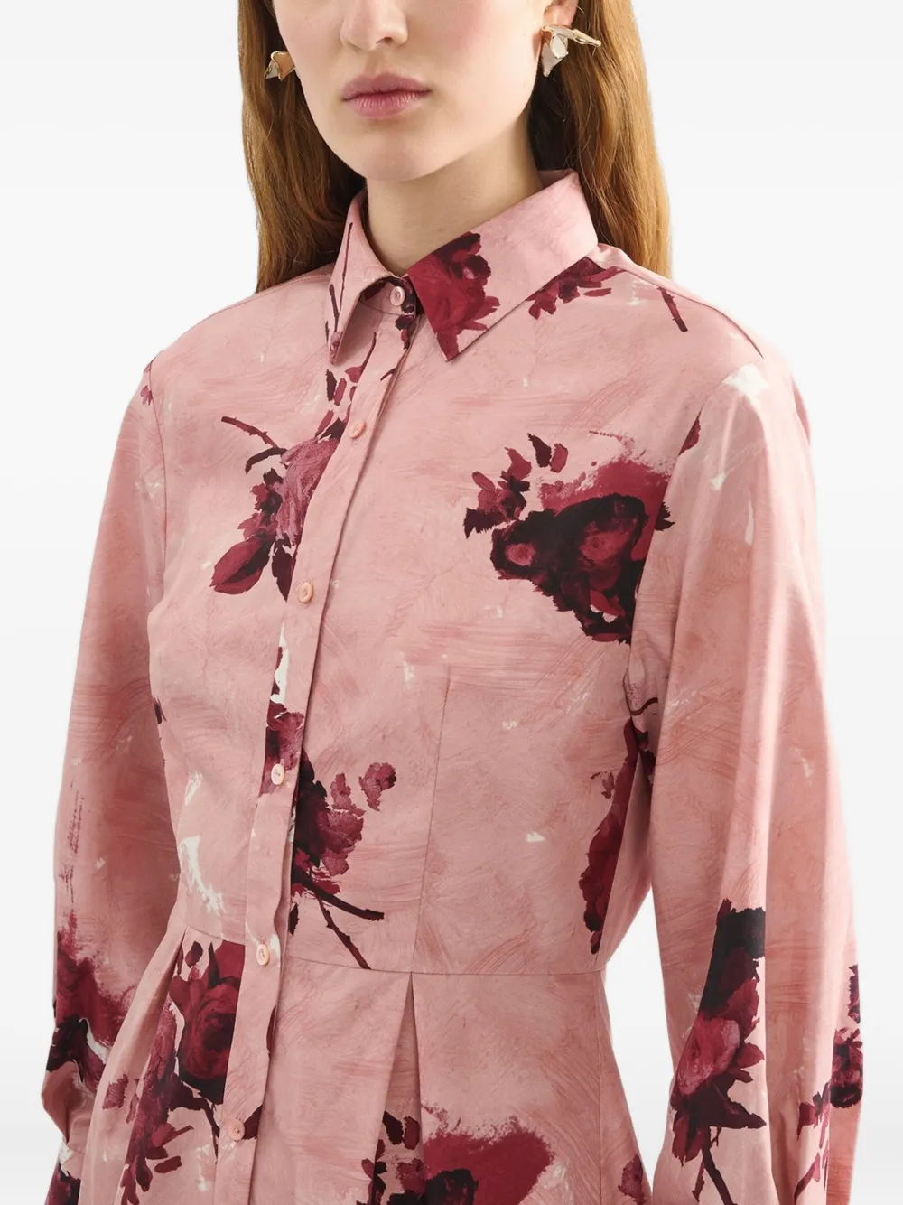 ERDEM Shirtjurk met bloemenprint Roze
