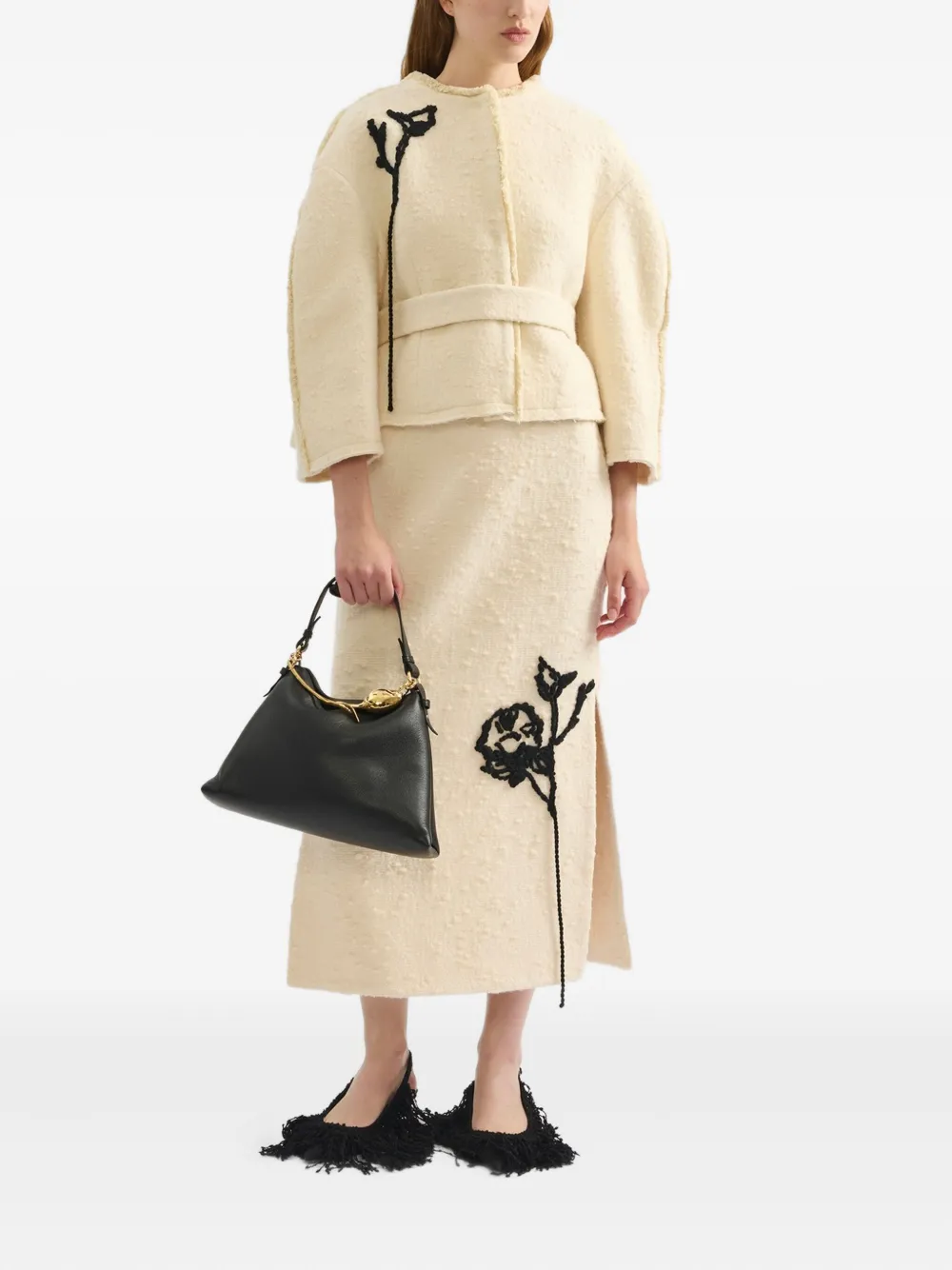 ERDEM floral-embellished belted jacket | Oversized Jackets | Image 2