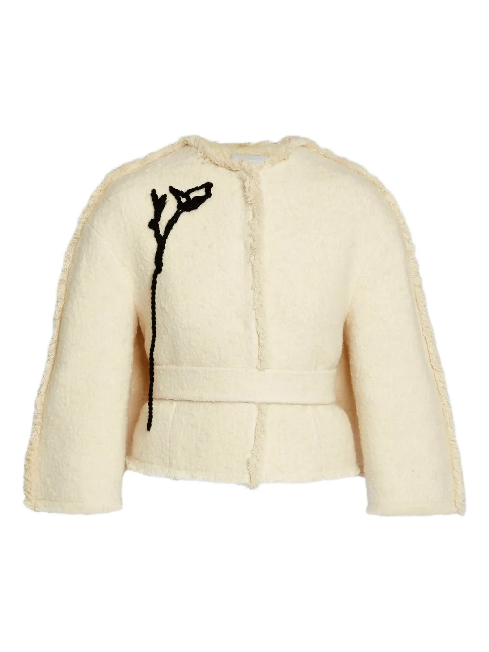 ERDEM floral-embellished belted jacket | Neutrals | Image 1
