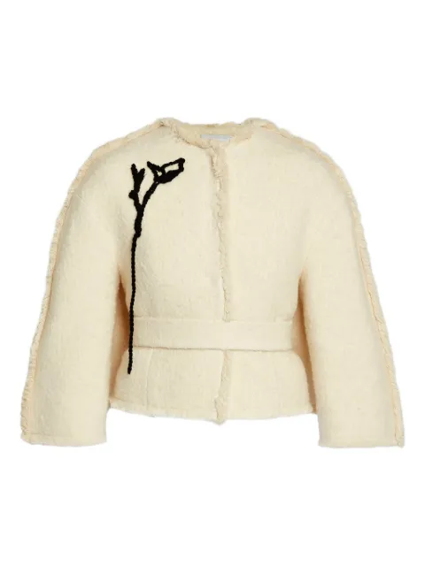 ERDEM floral-embellished belted jacket
