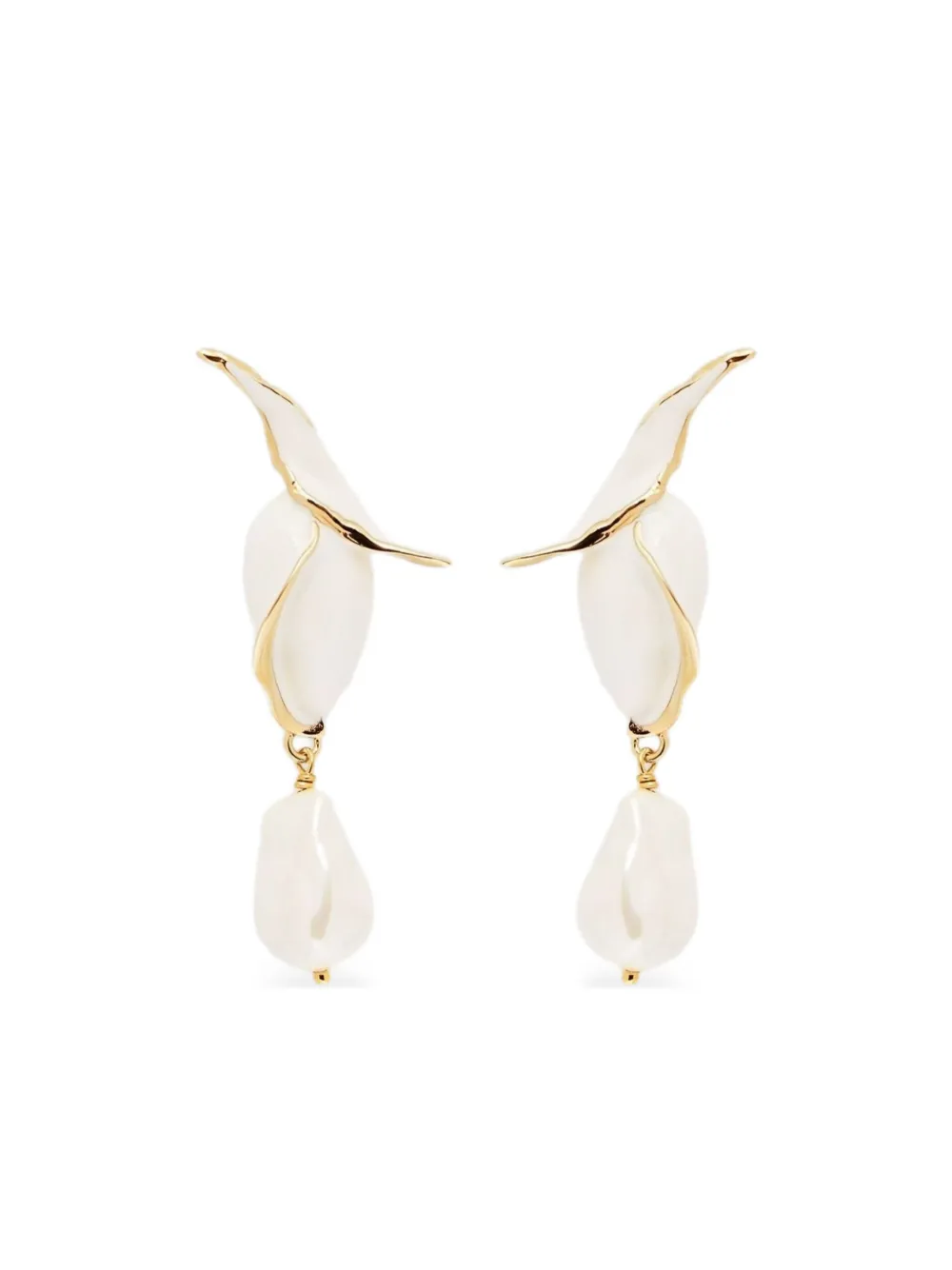 Erdem Flower-bud Pearl Earrings In White
