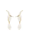 ERDEM flower-bud pearl earrings - White