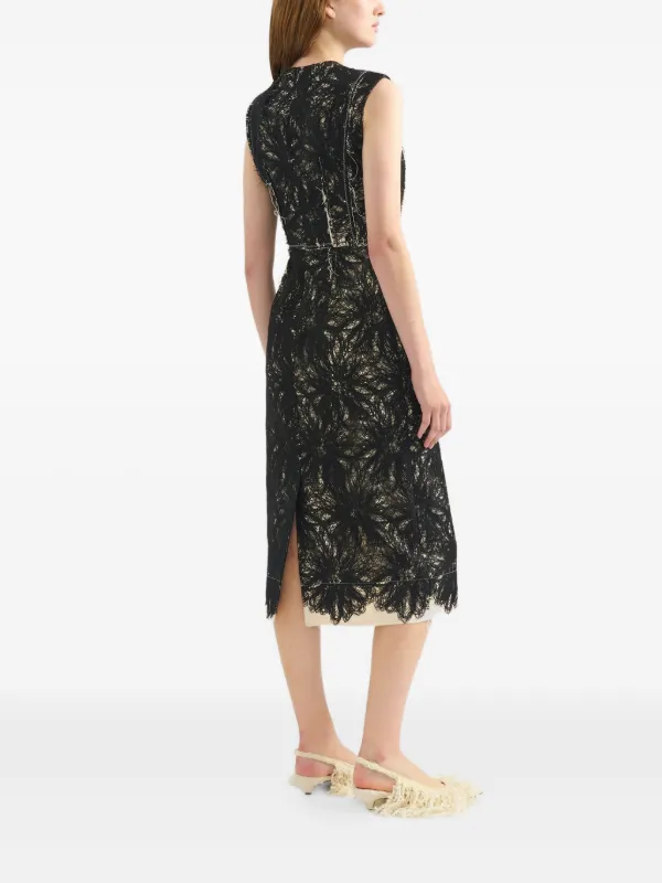 forever u tiered midi dress in embroidered lace in white Monique Tie Maxi Dress, in White Forever Lace, Size: XL main image 0