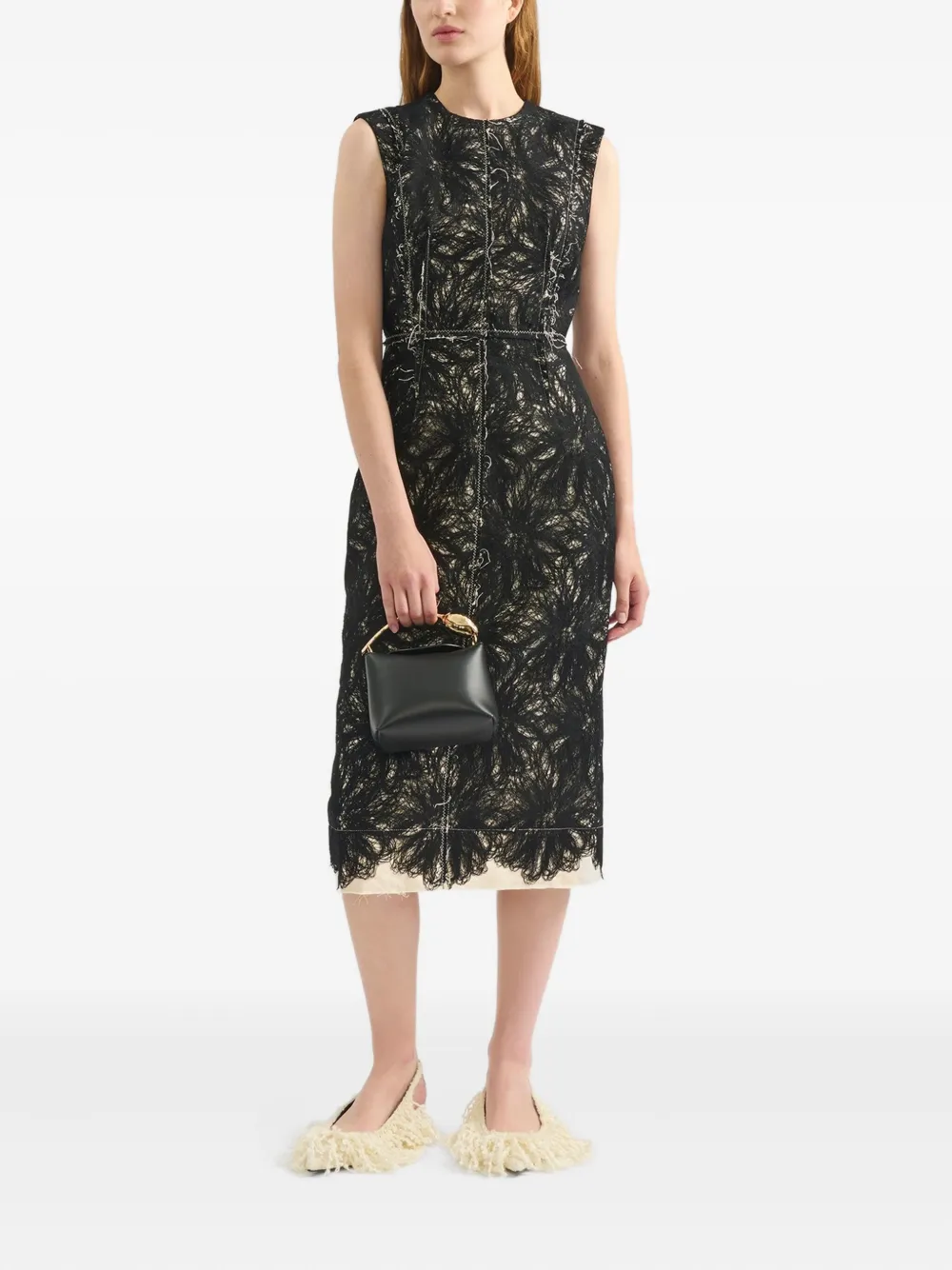 Erdem Lace-trimmed Sleeveless Dress In Black