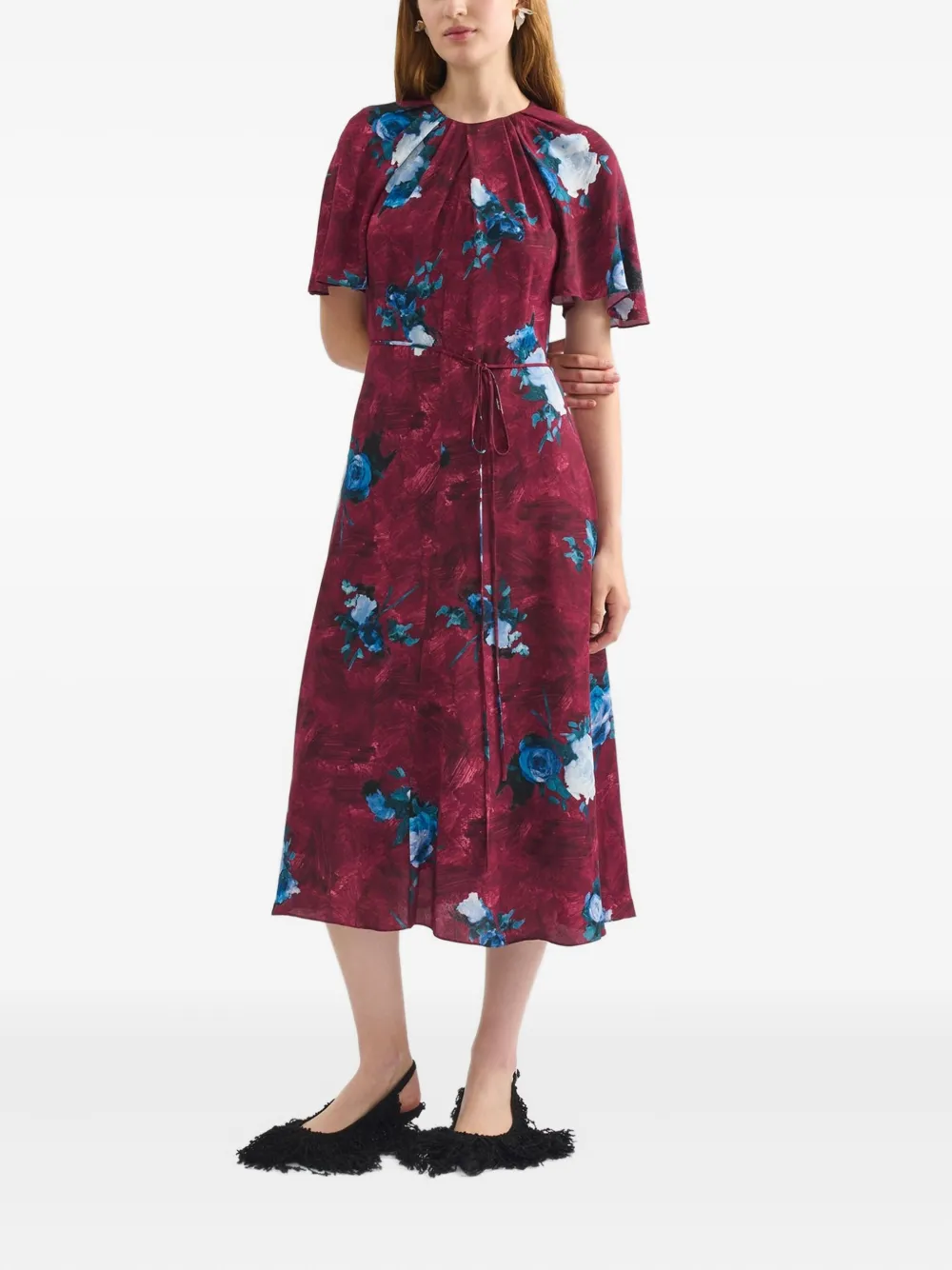 ERDEM Jurk met bloemenprint - Rood