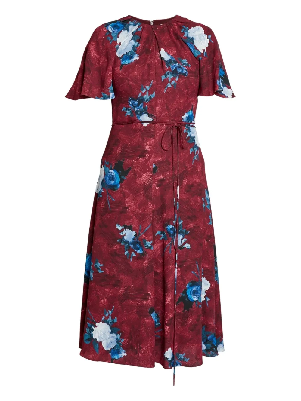 ERDEM floral-print short-sleeve dress | Red | Image 1