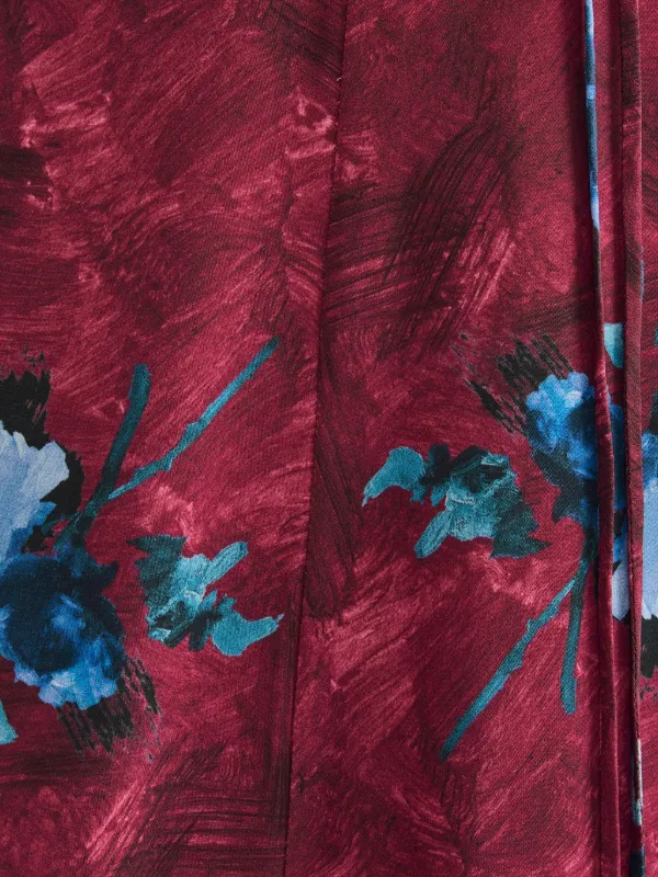 open lace back dress Erdem // Red & Multicolour Floral Dress – VSP Consignment main image 1