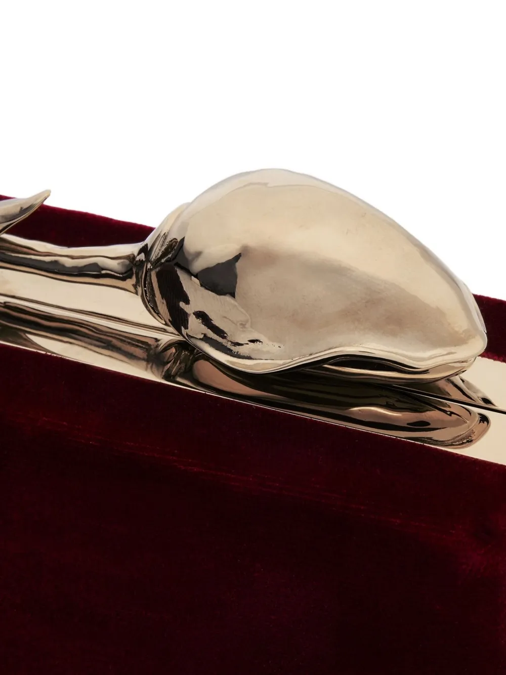 Erdem Bloom Rose-embellished Velvet Clutch Bag In Red