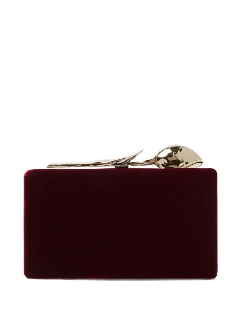 ERDEM Bloom rose-embellished velvet clutch bag