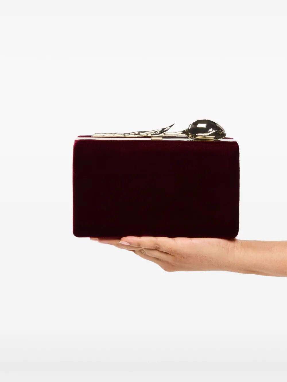 ERDEM Bloom fluwelen clutch verfraaid met roos - Rood