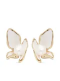 ERDEM flower pearl earrings - White