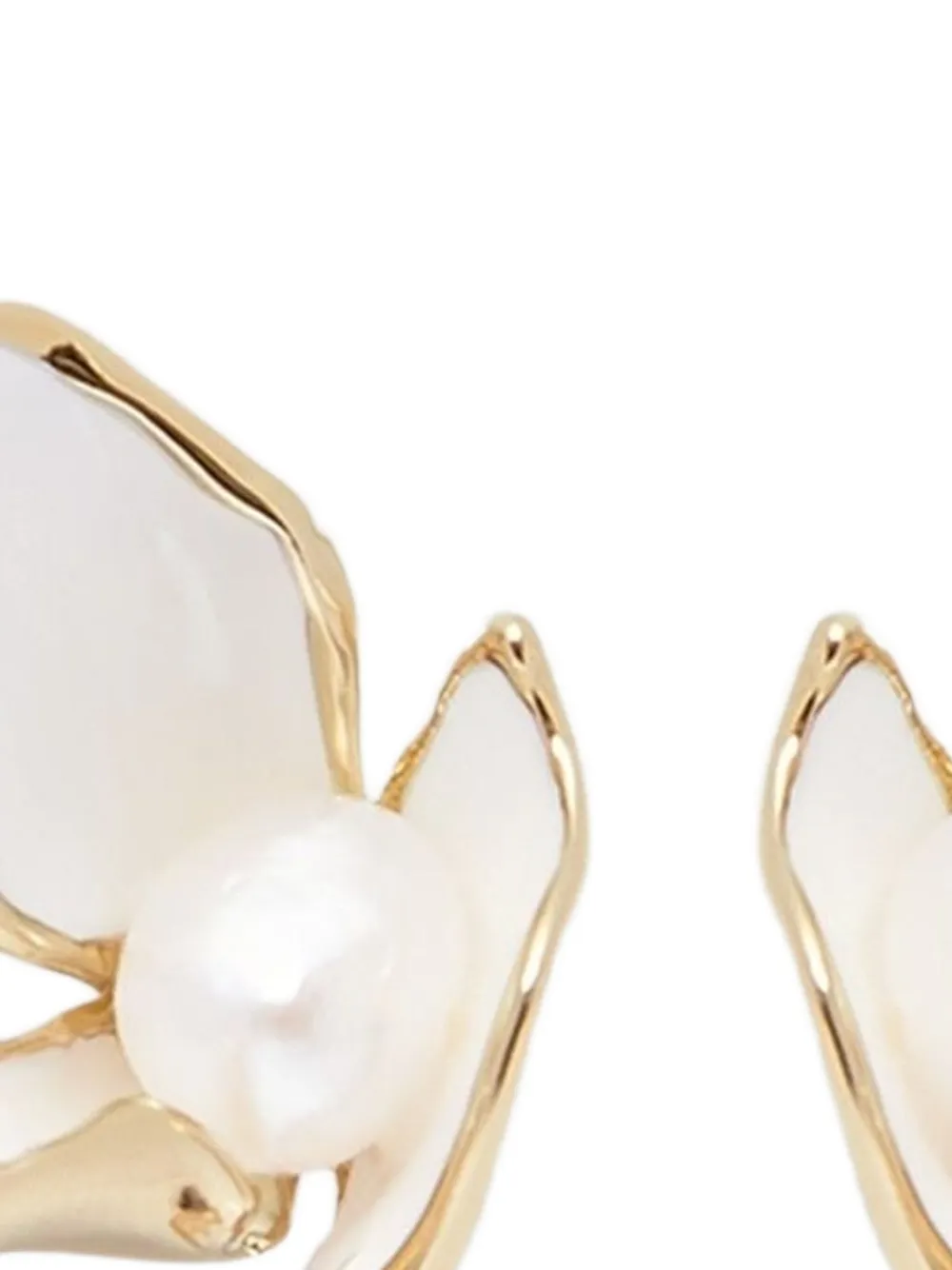 Erdem Flower Pearl Earrings In Gold