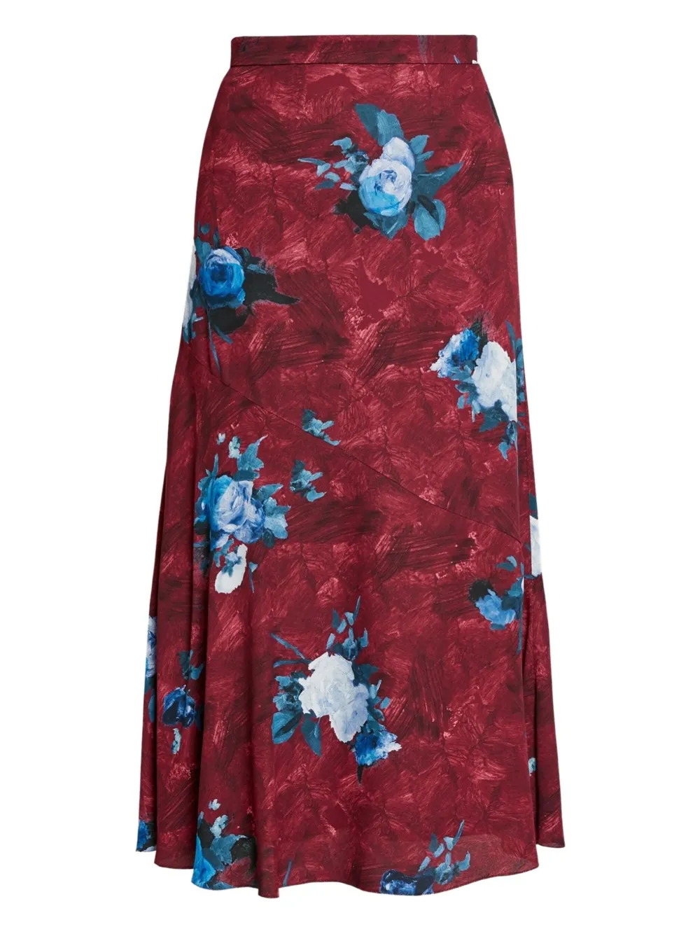 ERDEM floral-print midi skirt | Red | Image 1
