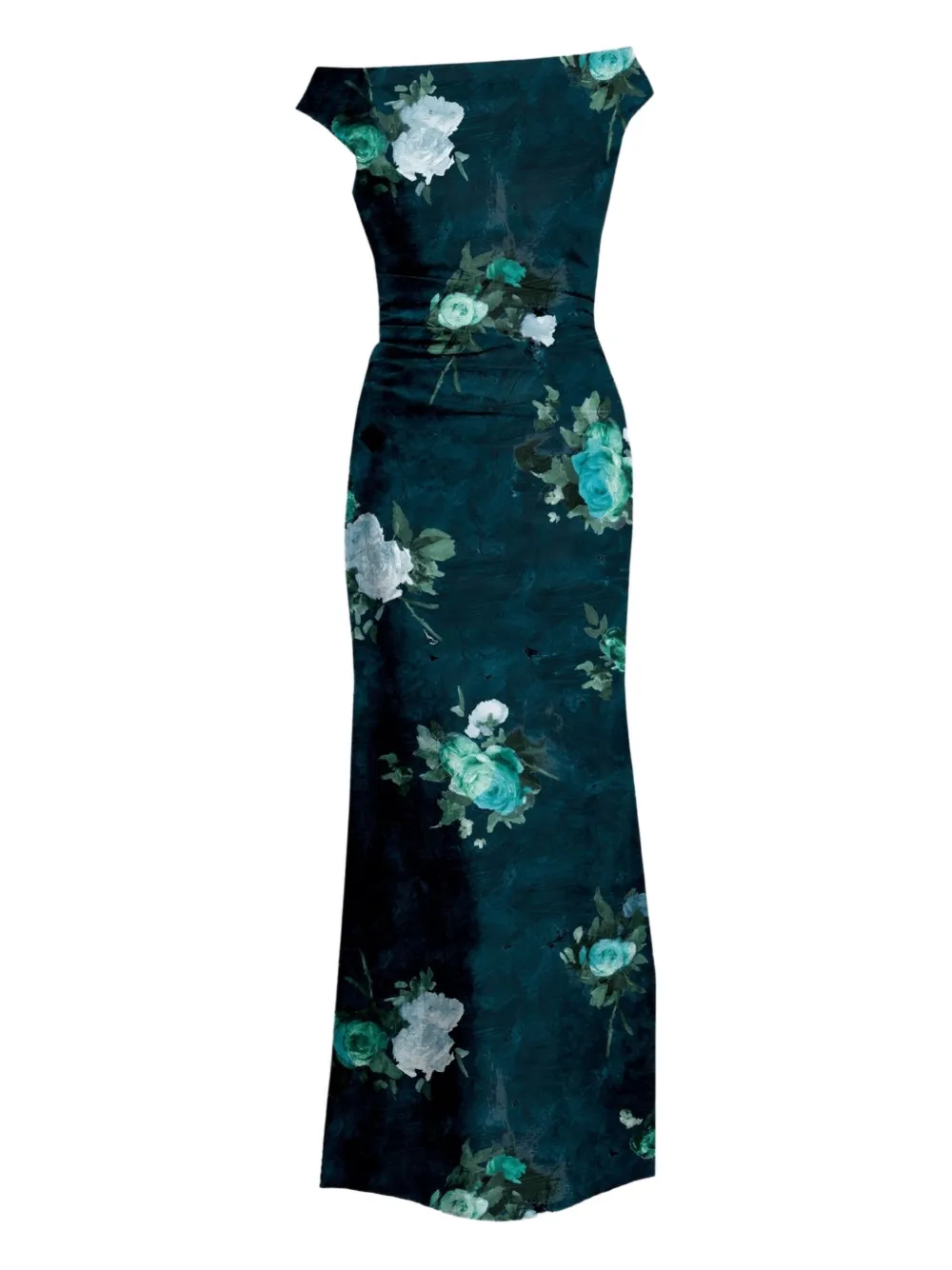 ERDEM floral-print off-shoulder gown | Blue | Image 1