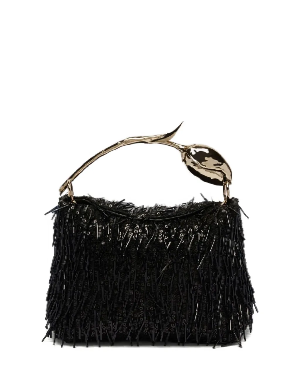 Erdem Mini Bloom Rose-shaped Handle Tote Bag In Black