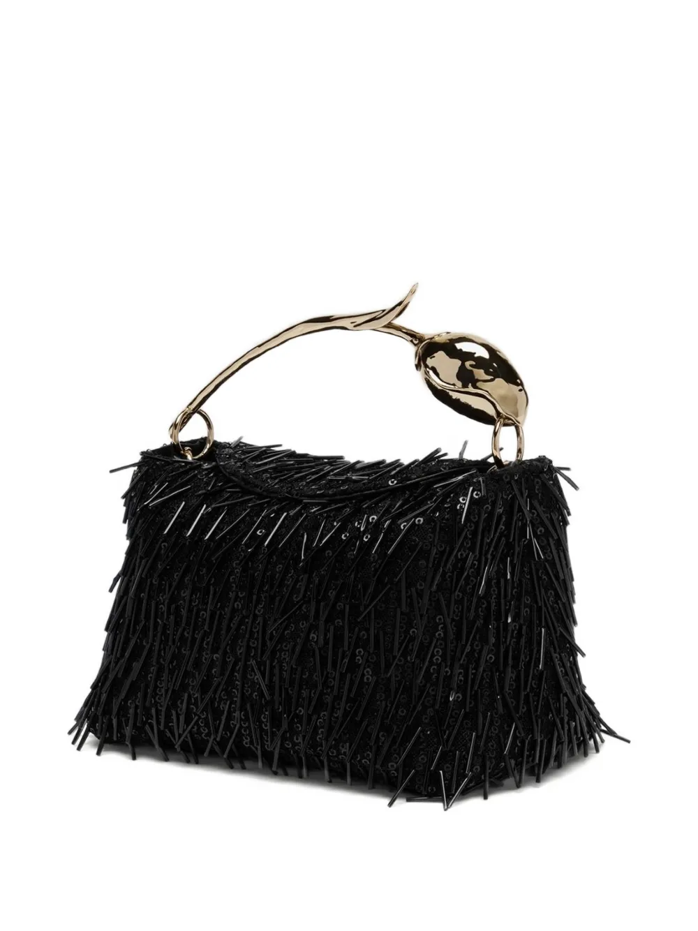 Erdem Mini Bloom Rose-shaped Handle Tote Bag In Black