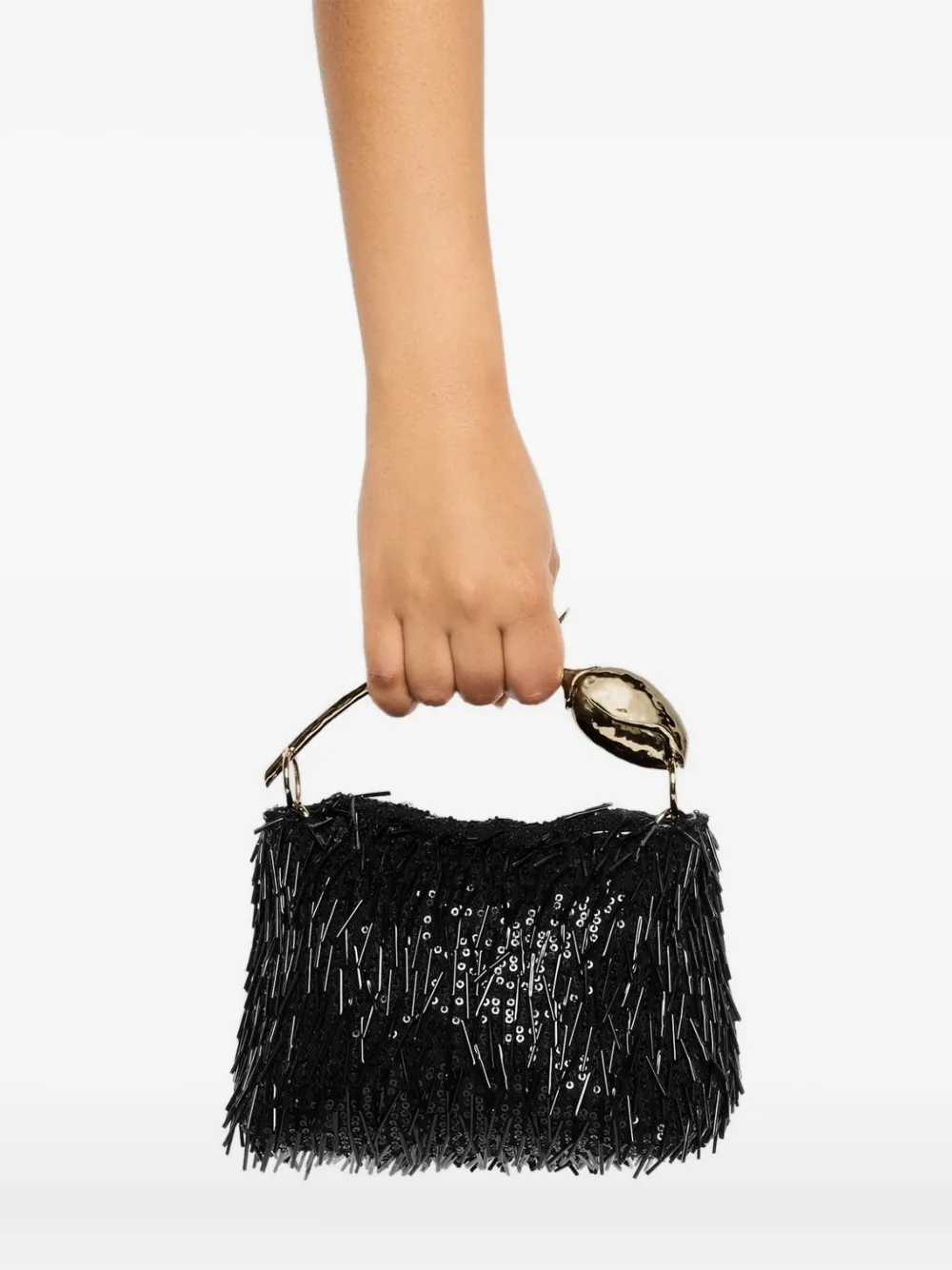 Erdem Mini Bloom Rose-shaped Handle Tote Bag In Black