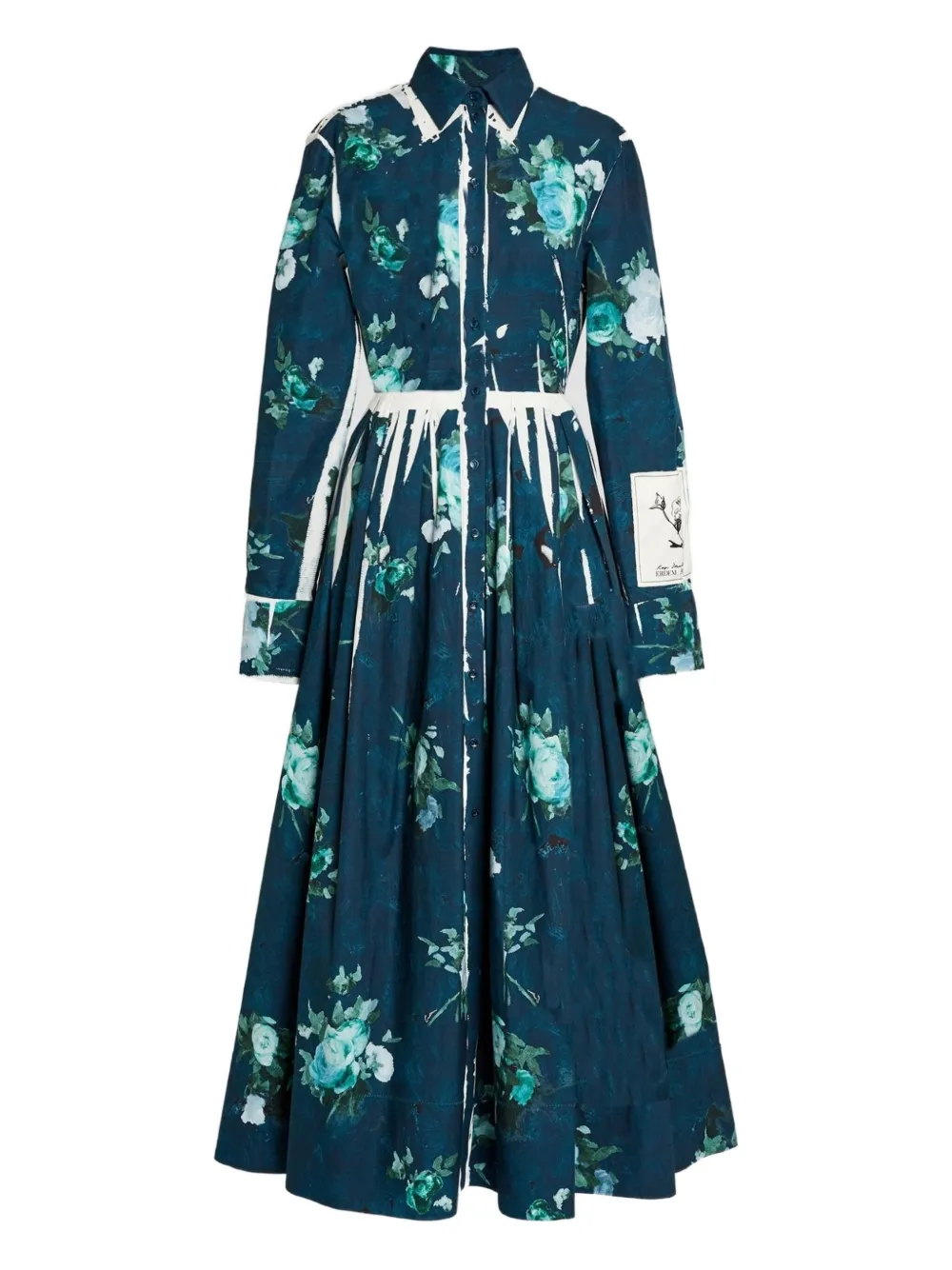 ERDEM Chemisier con stampa a fiori - Blu