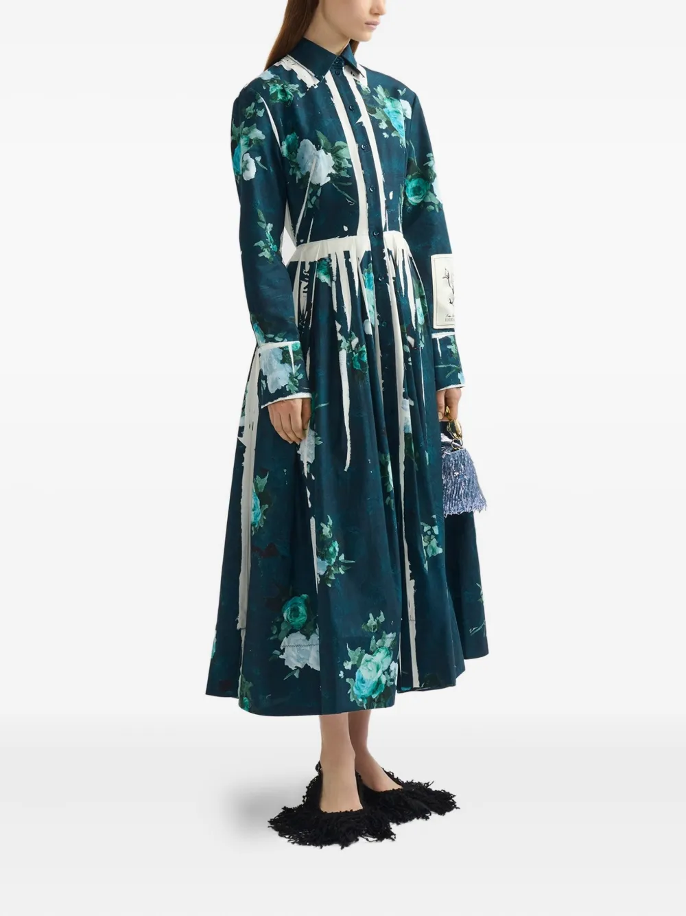 ERDEM Shirtjurk met bloemenprint Blauw
