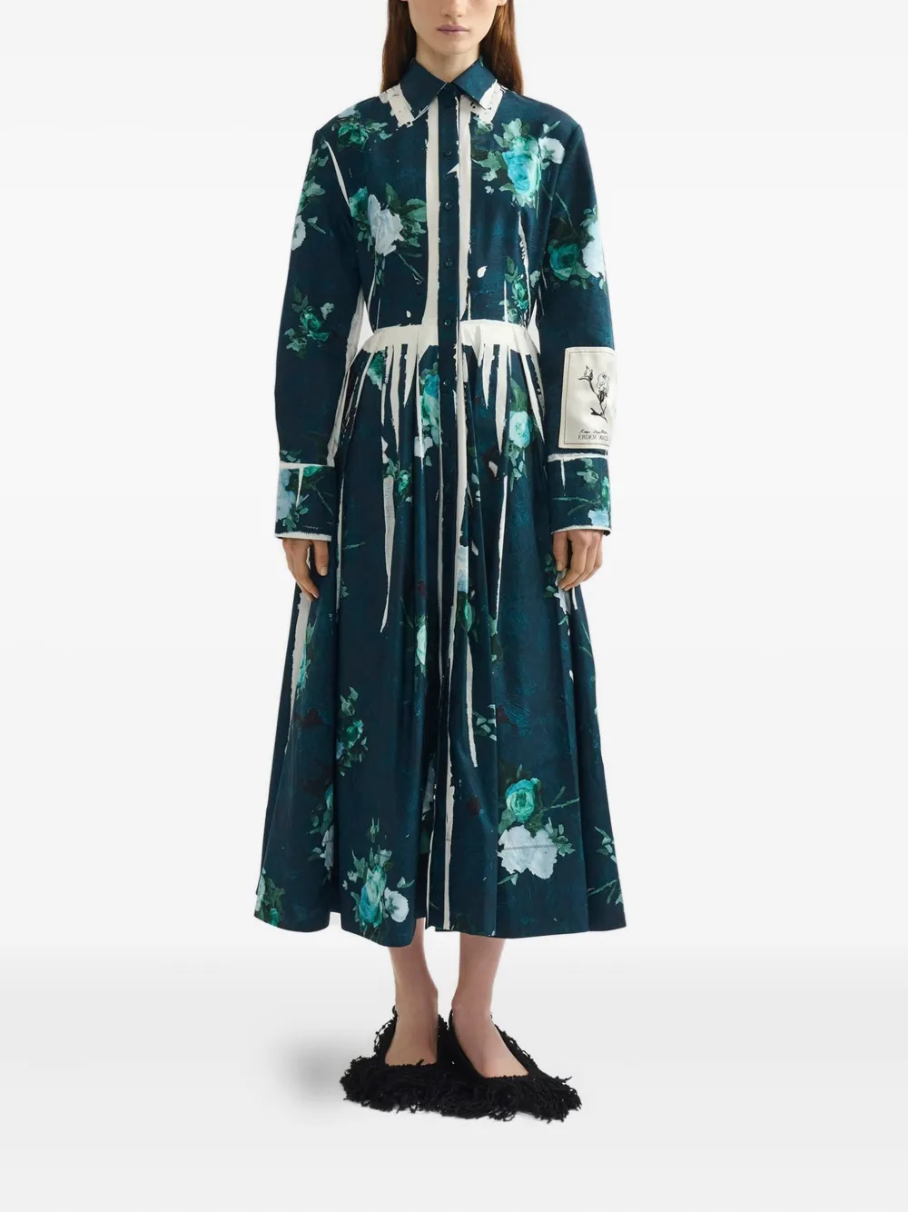 ERDEM Shirtjurk met bloemenprint Blauw