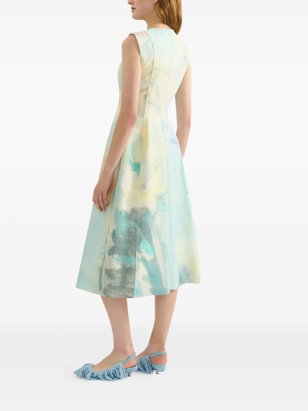 Erdem Kaye Donachie Print Cotton Midi Dress In Multi