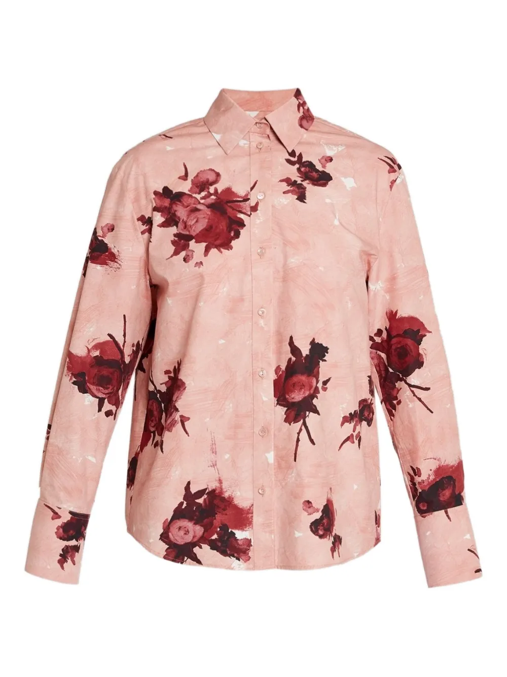 ERDEM T-shirt a maniche lunghe con stampa rose - Rosa