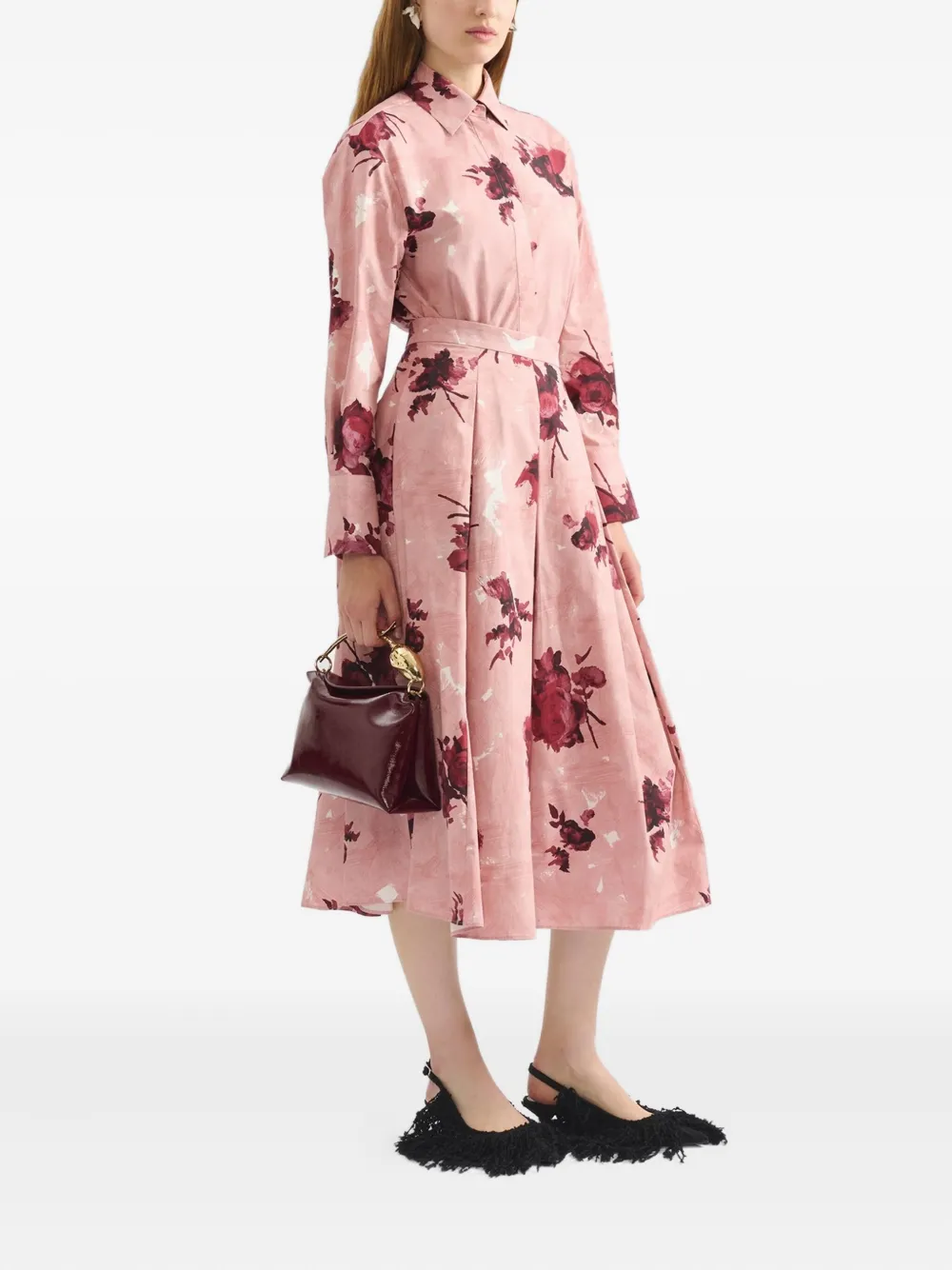 ERDEM Blouse met roosprint Roze