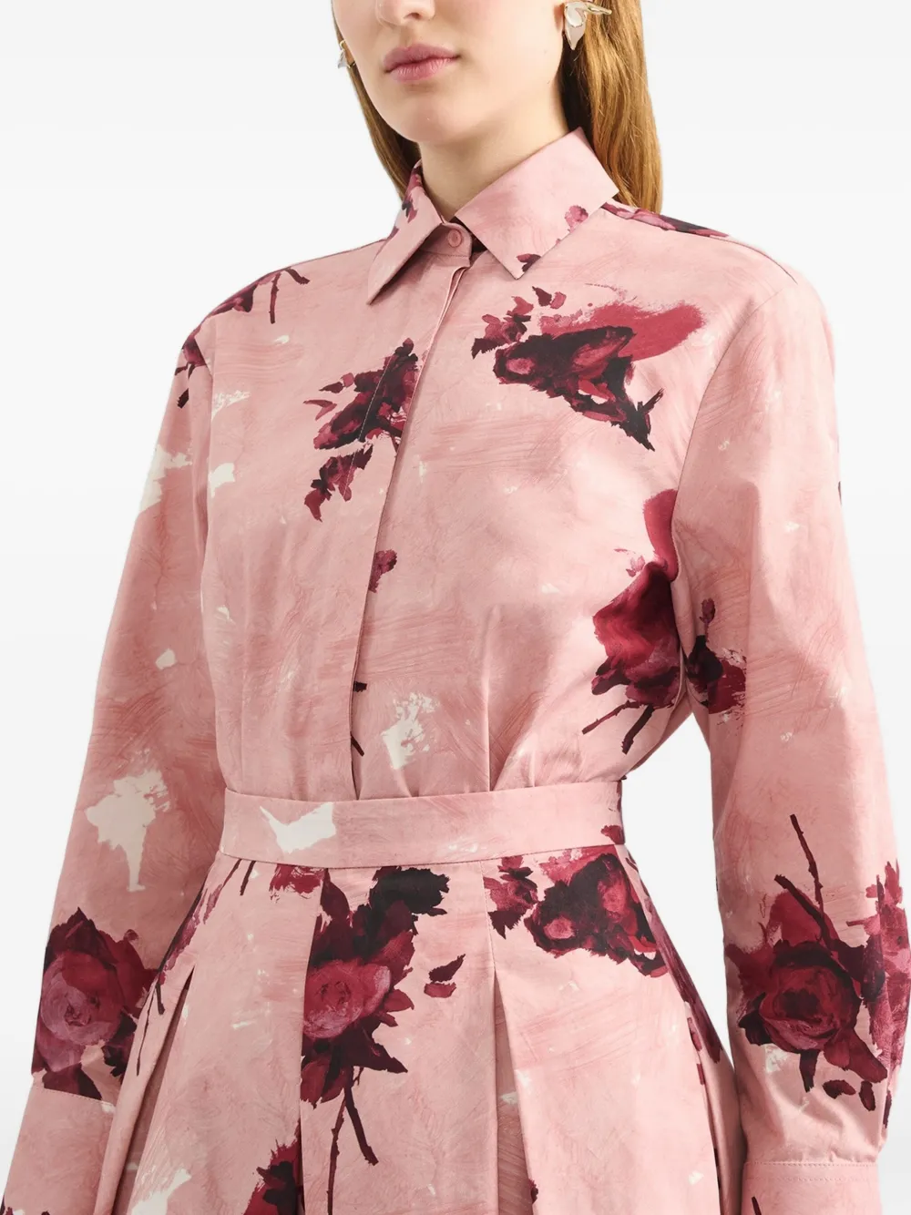 ERDEM Blouse met roosprint Roze