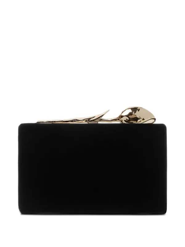 ERDEM Bloom ベルベット クラッチバッグ | ブラック | FARFETCH JP