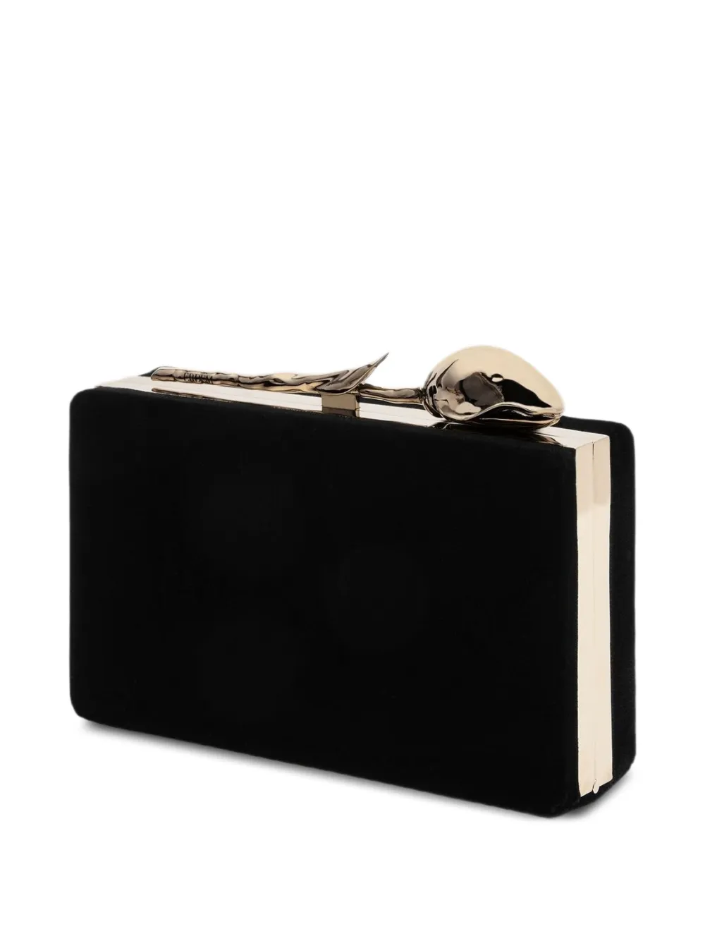 ERDEM Bloom fluwelen clutch verfraaid met roos Zwart