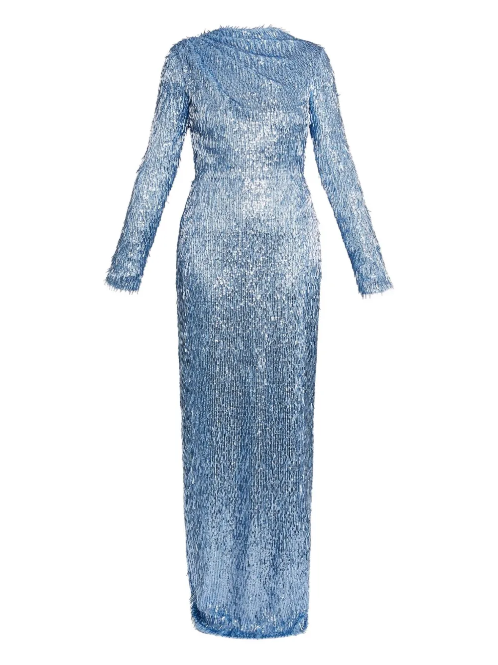 Erdem Draped Embellished Gown In Blue