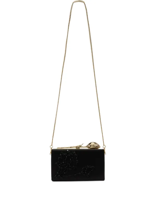 Erdem Bloom Minaudière Clutch Bag in Black