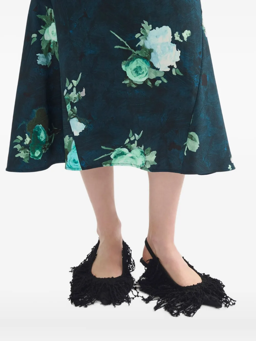 ERDEM Rok met bloemenprint Blauw