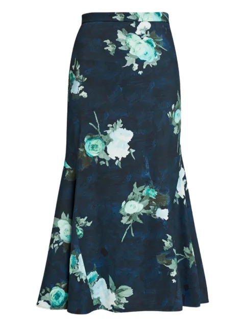 ERDEM floral-print fluted skirt