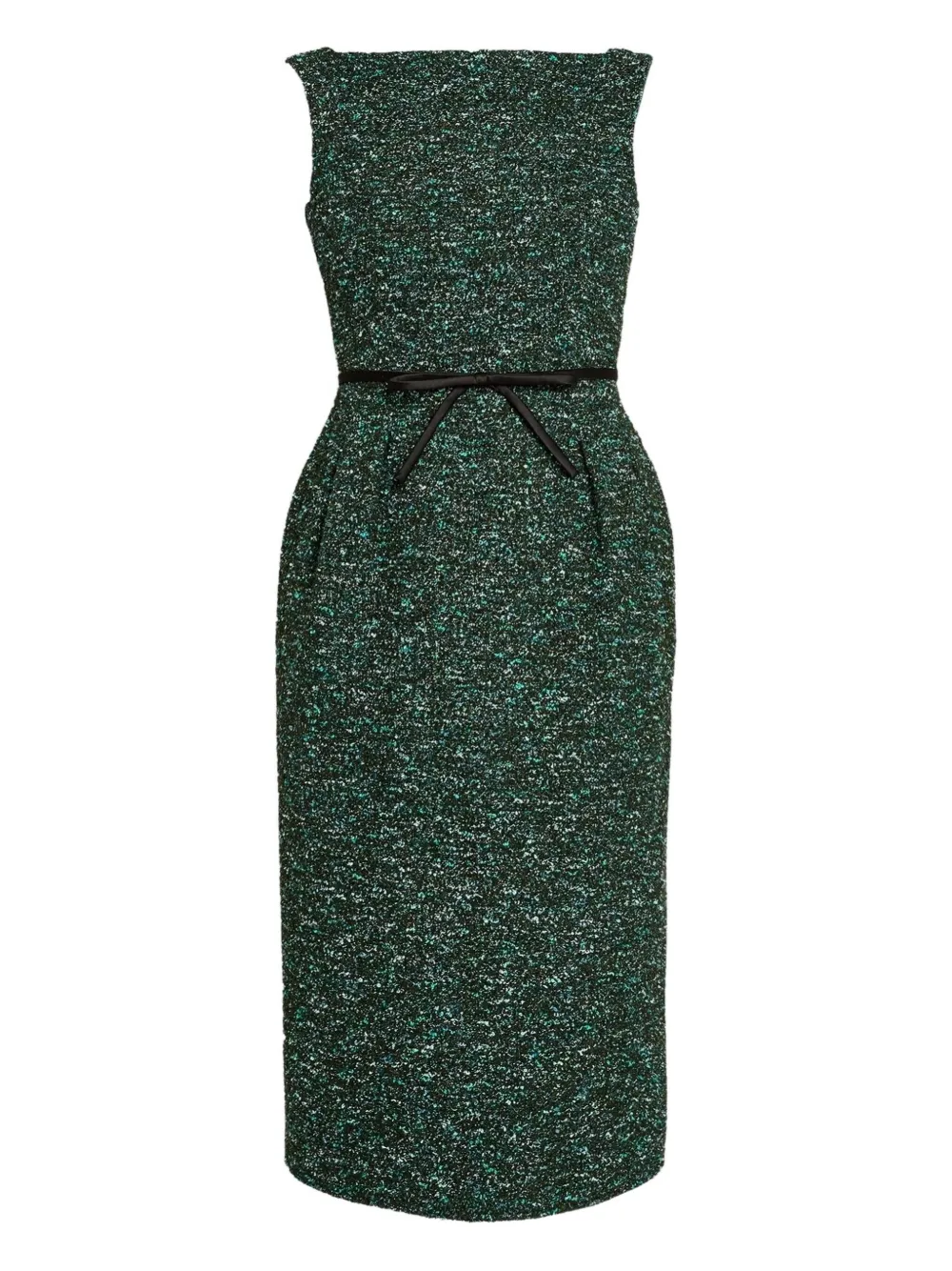 ERDEM Abito smanicato con cintura - Verde