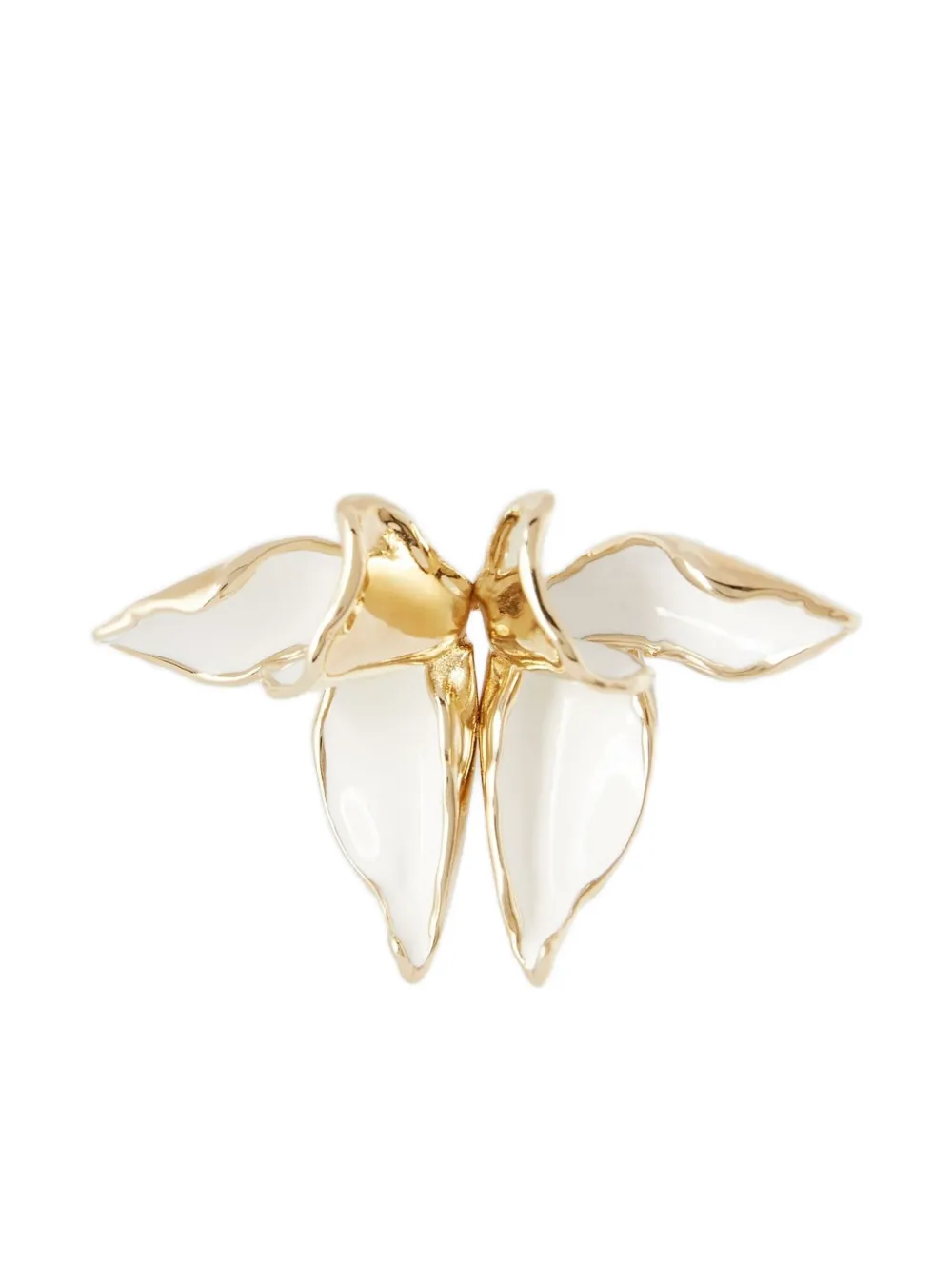 Erdem Flower Button Brooch In Gold