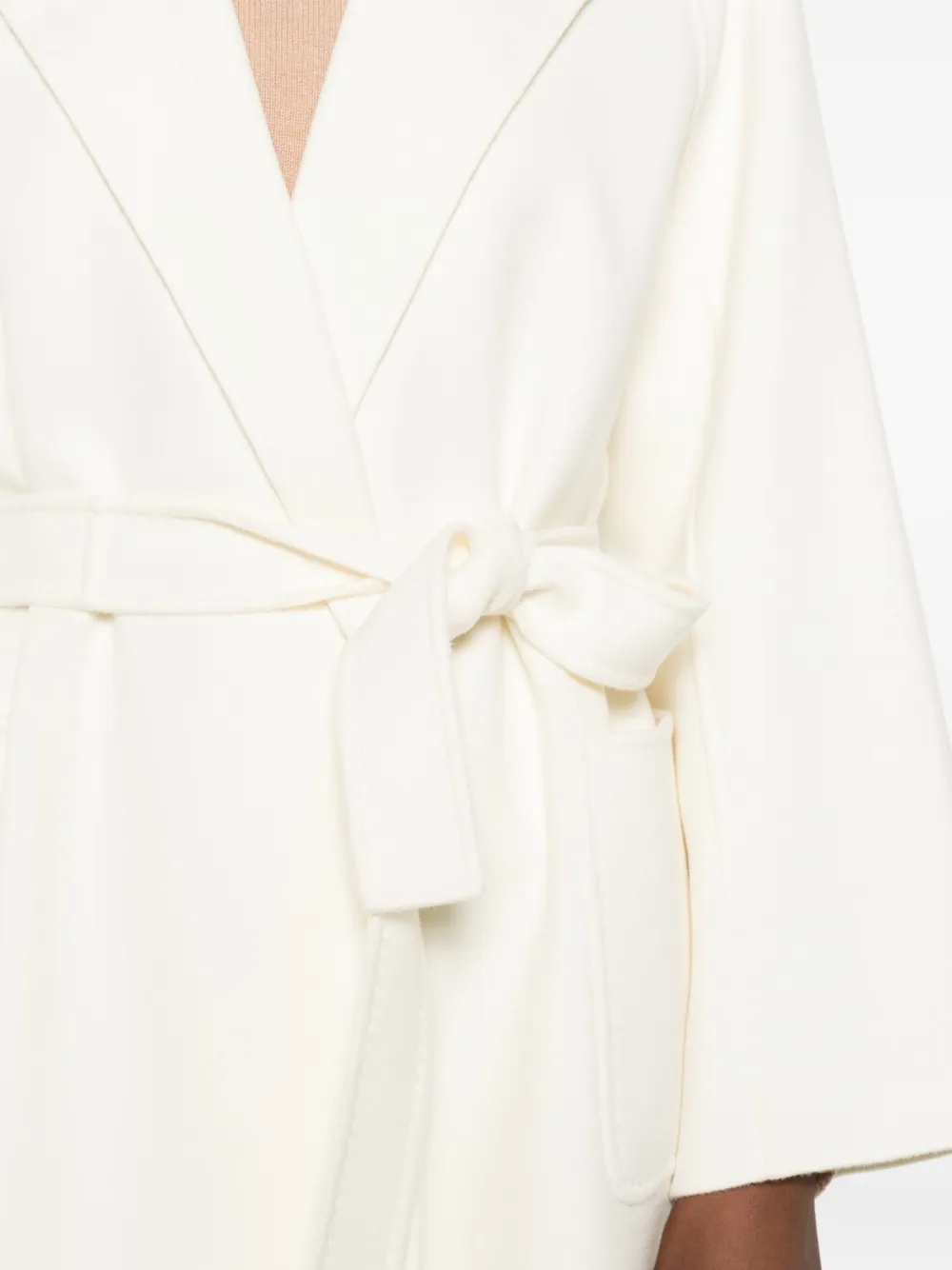 Arma Belted Wrap Coat In White