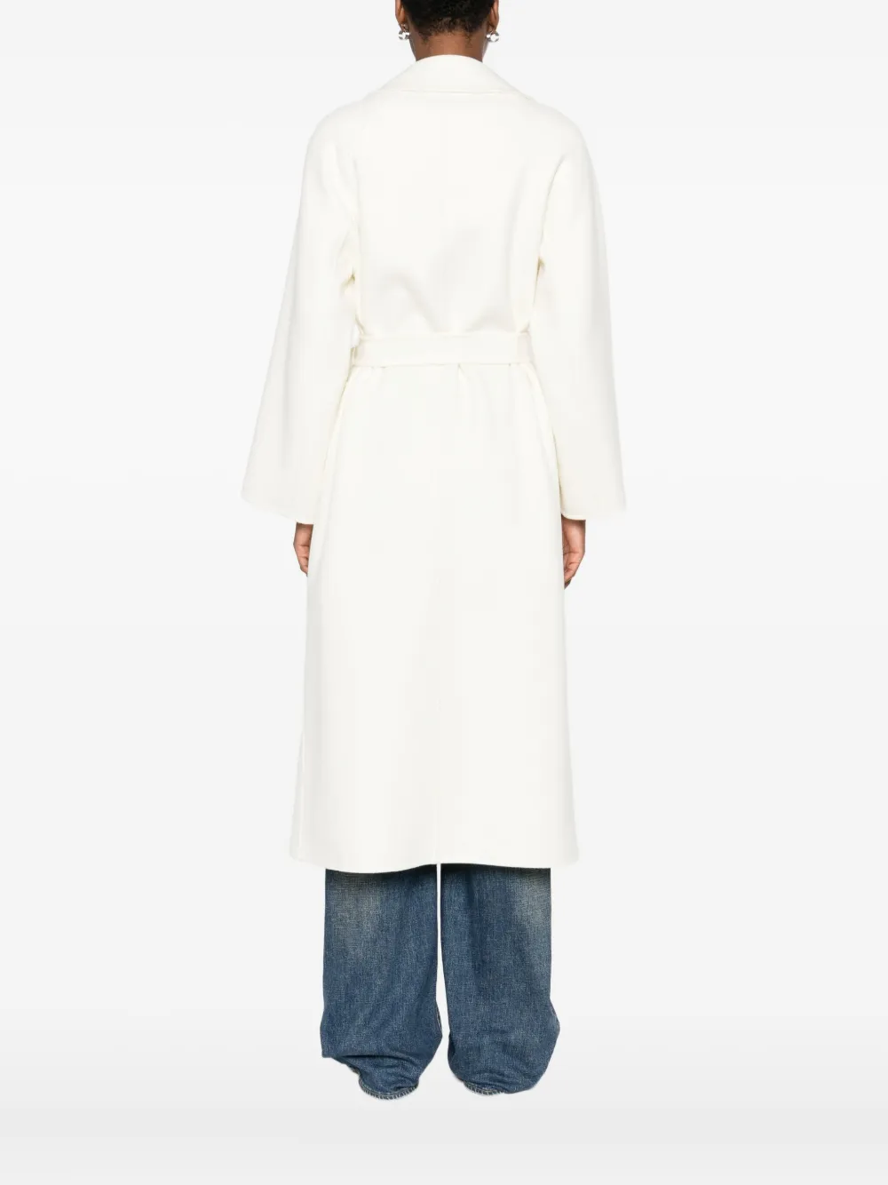 Arma Belted Wrap Coat In White
