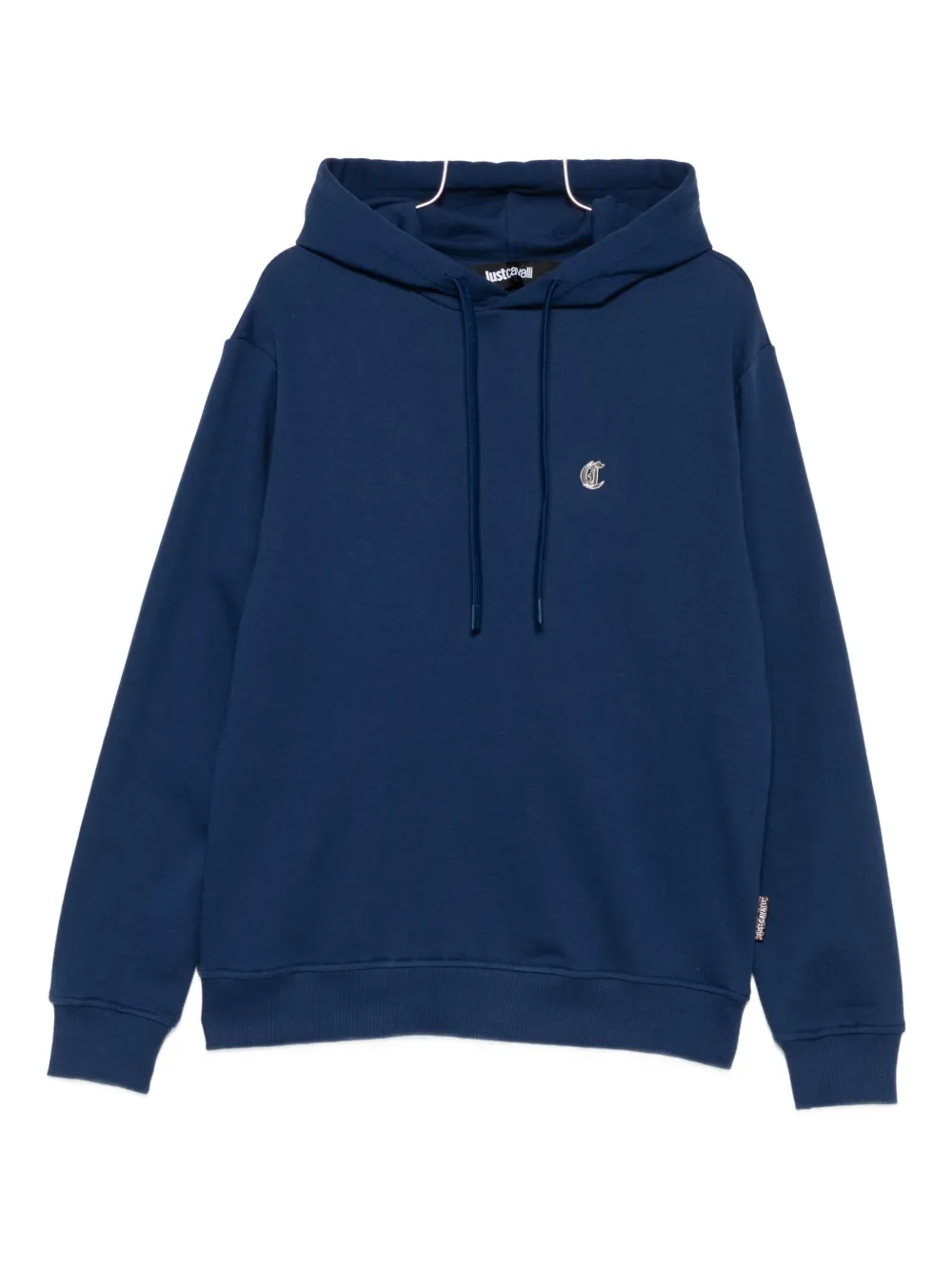 Just Cavalli Cotton Hoodie In Blue