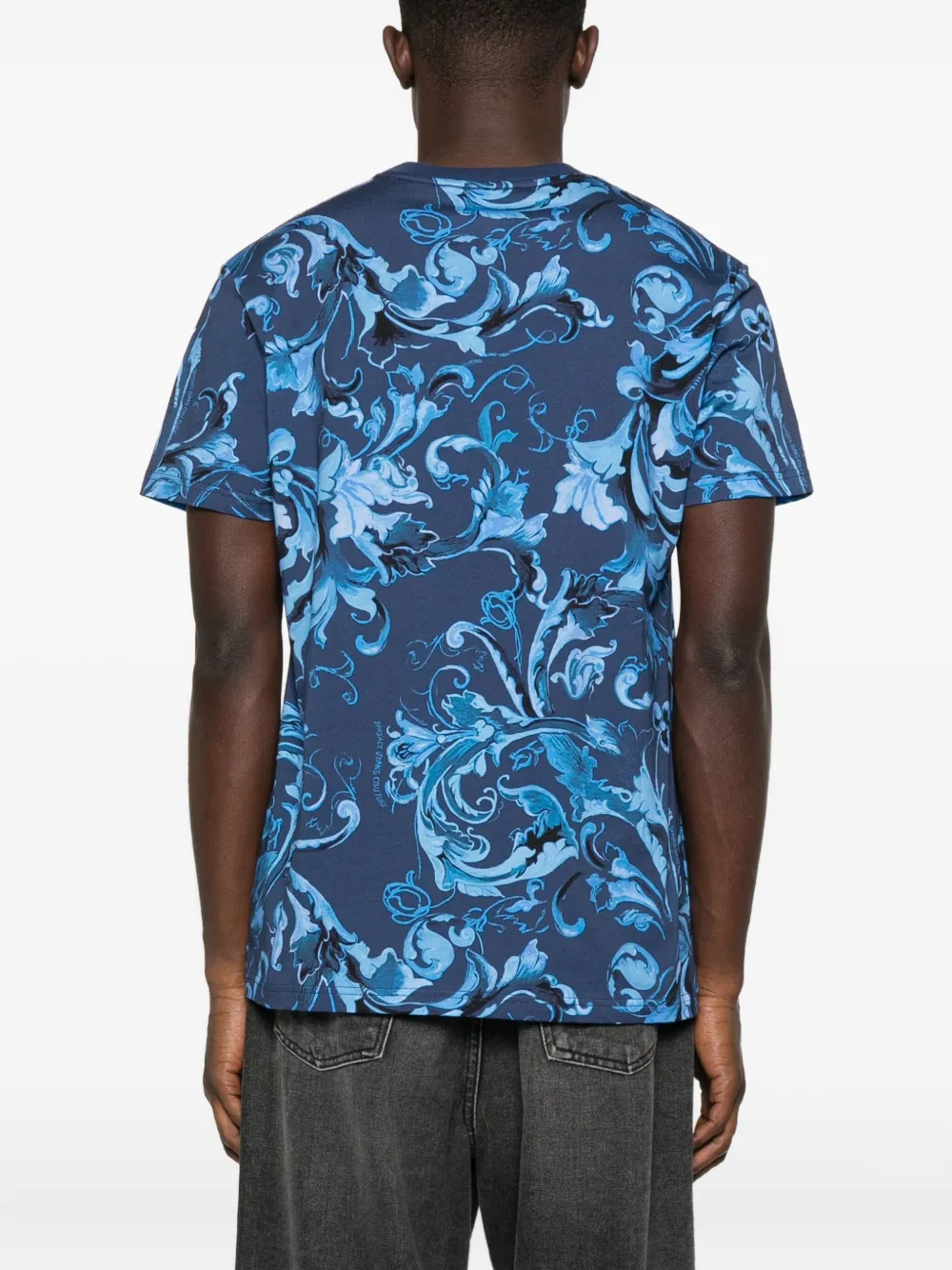 Versace Jeans Couture Baroque-print T-shirt In Blue