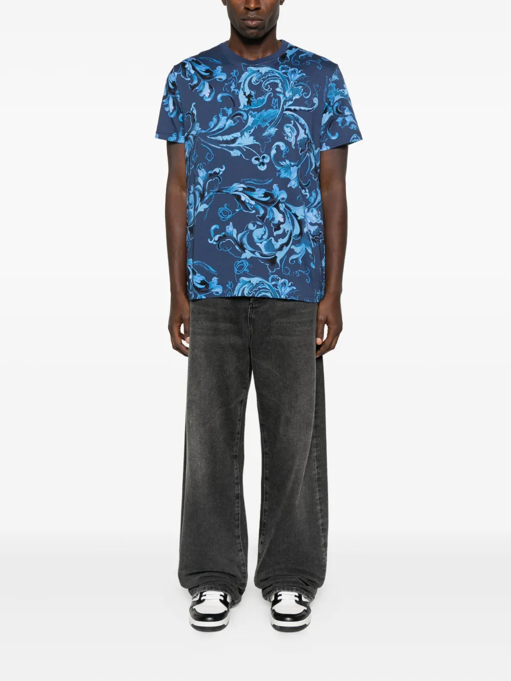 Versace Jeans Couture baroque-print T-shirt - Blauw